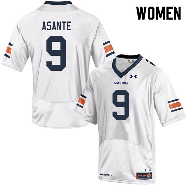 Women's Auburn Tigers #9 Eugene Asante White 2022 College Stitched Football Jersey